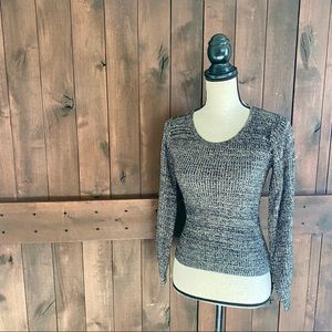 REBECCA TAYLOR Metallic Sweater Top